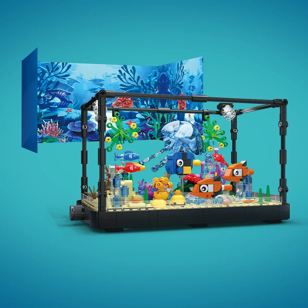 Işıklı Balık Tankı Yapım Blokl - Aquarium Fish Marine incelemesi ve fiyatı